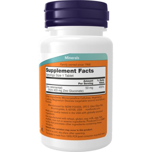 Alternative view of Now Zinc 50mg