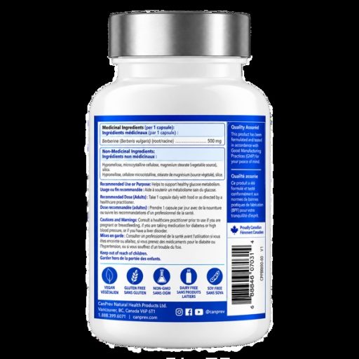 Alternative view of Berberine 500mg canpre