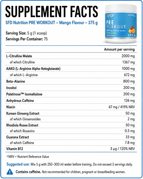 SFD pre workout 375g - Ảnh 2