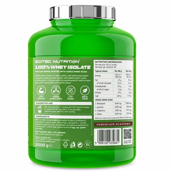 Scitech whey 100% isolate 2000g - Ảnh 3