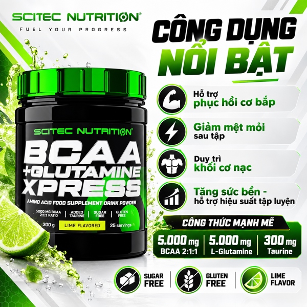 Scitec BCAA glutamine 300g - Ảnh 2